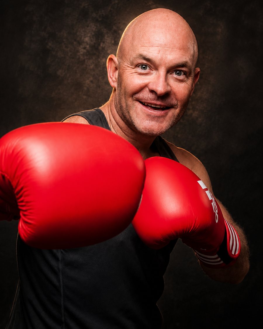 Gordon Smith in boxing gloves